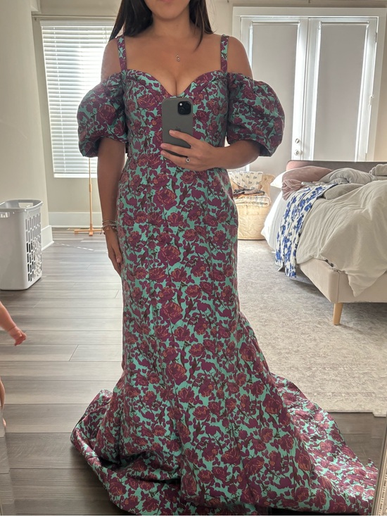 Zac Posen Dresses & Skirts - $1492 Zac Posen Women's Purple Floral Jacquard Cold Shoulder Gown